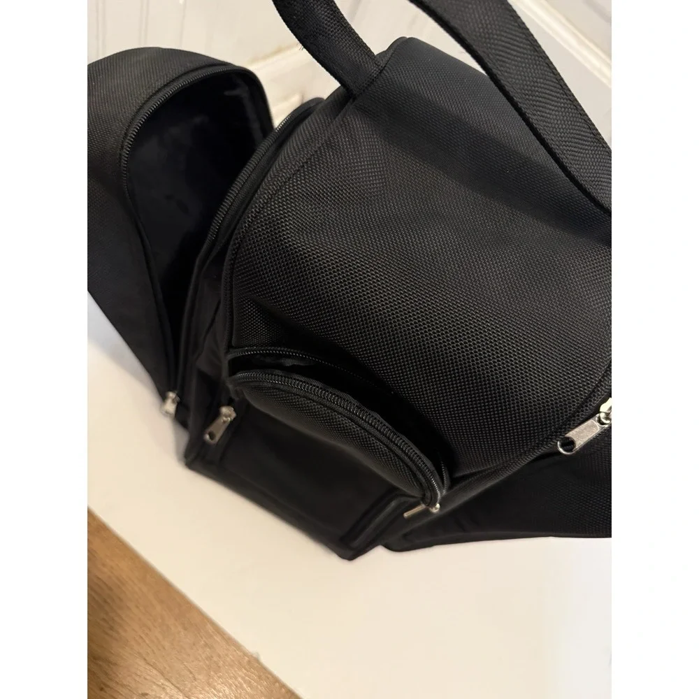 Travel Bag for Men and Women w/ 3 Shoe Compartment‎ Pockets Carry-on Black